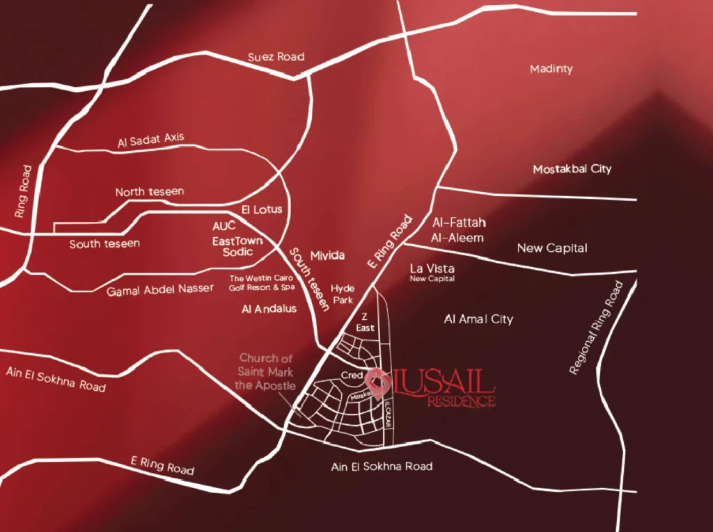 موقع كمبوند لوسيل ريزيدنس القاهرة الجديدة