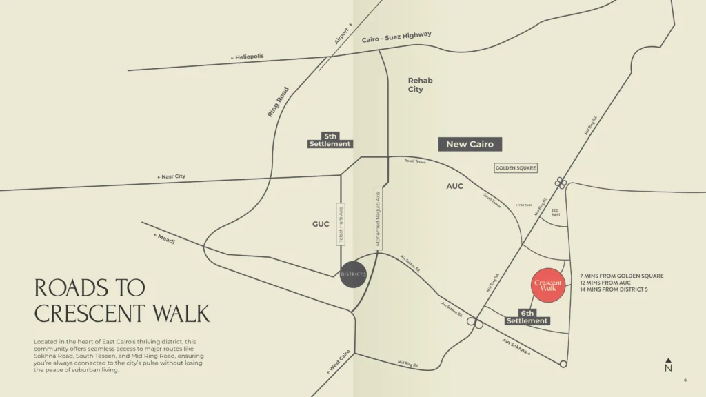 موقع كمبوند كريسنت ووك Crescent Walk